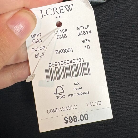 NWT J. Crew Factory black sheath suiting dress - Picture 4 of 6